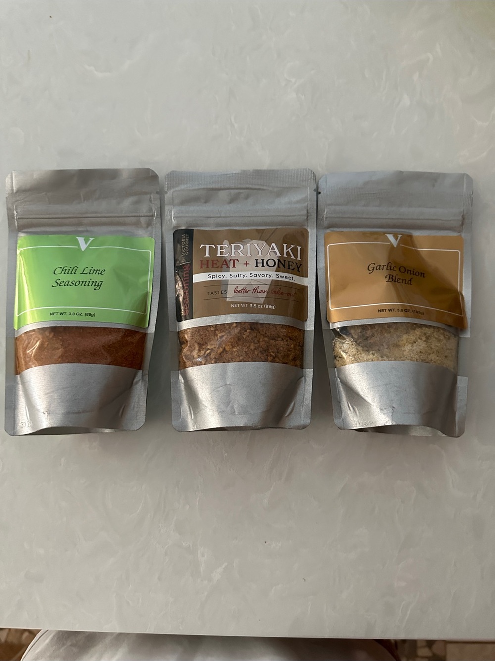 Victoria Gourmet Taylor's lot 3 Seasoning Spices Garlic Onion Honey Chili Lime